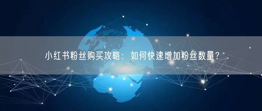 小红书粉丝购买攻略：如何快速增加粉丝数量？