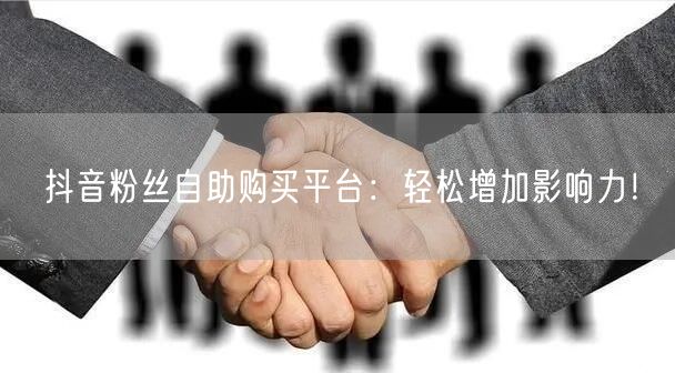 抖音粉丝自助购买平台：轻松增加影响力！