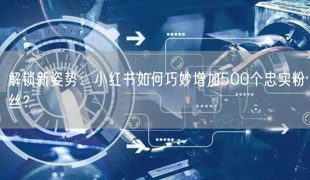 解锁新姿势：小红书如何巧妙增加500个忠实粉丝？