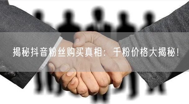 揭秘抖音粉丝购买真相：千粉价格大揭秘！