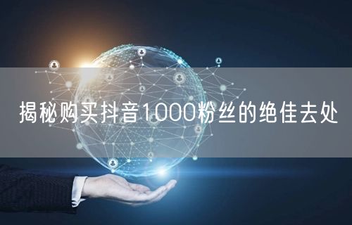揭秘购买抖音1000粉丝的绝佳去处
