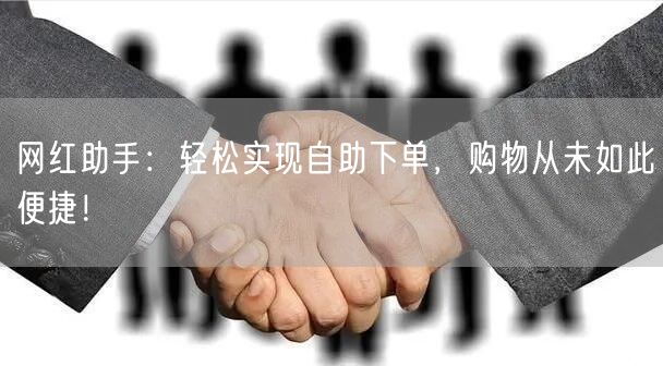 网红助手：轻松实现自助下单，购物从未如此便捷！