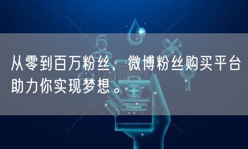 从零到百万粉丝，微博粉丝购买平台助力你实现梦想。