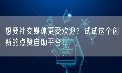 想要社交媒体更受欢迎？试试这个创新的点赞自助平台！