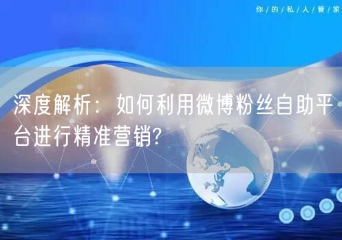 深度解析：如何利用微博粉丝自助平台进行精准营销?