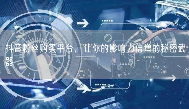 抖音粉丝购买平台，让你的影响力倍增的秘密武器