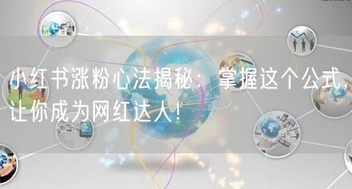 小红书涨粉心法揭秘：掌握这个公式，让你成为网红达人！